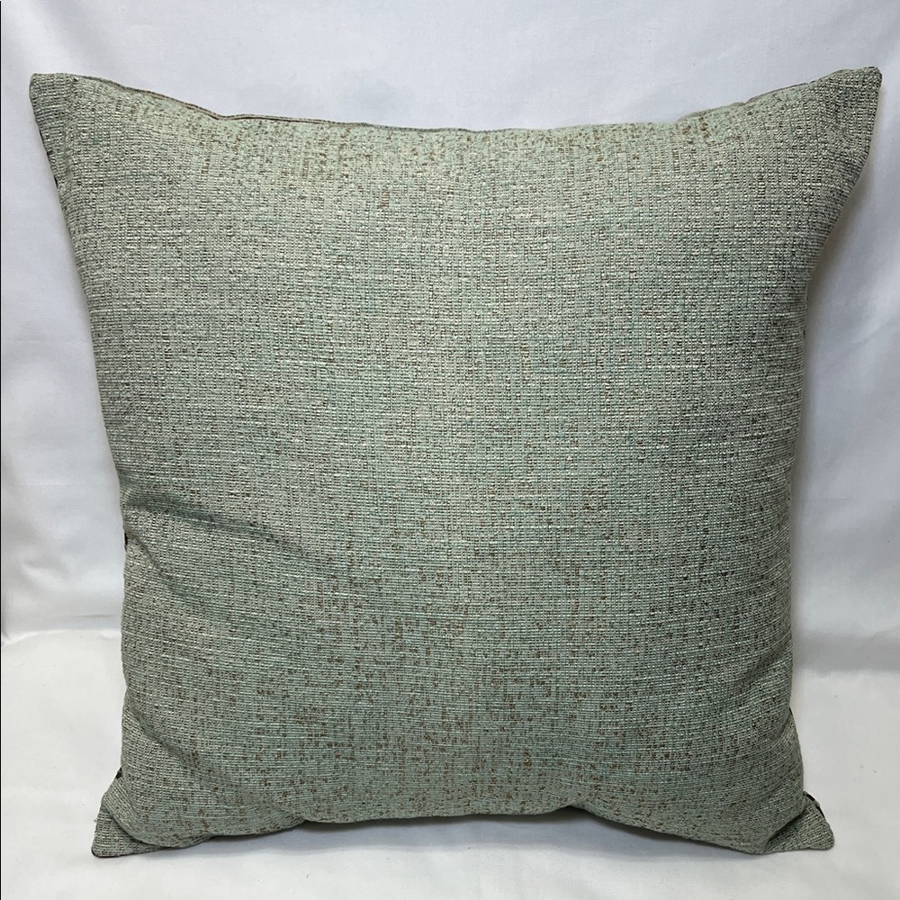 Handmade Striped Accent Pillow In Brown and Blue - Picture 3 of 3